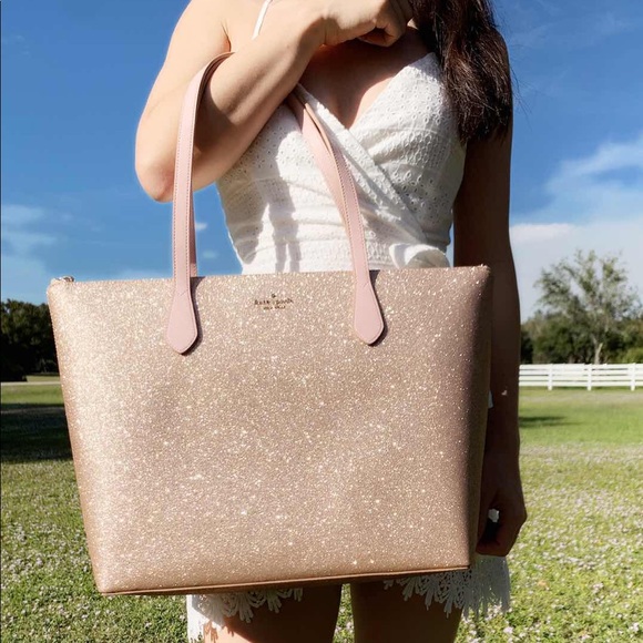 Glitter💕🇨🇦Kate Spade Large Tote Rose Gold - Picture 3 of 5